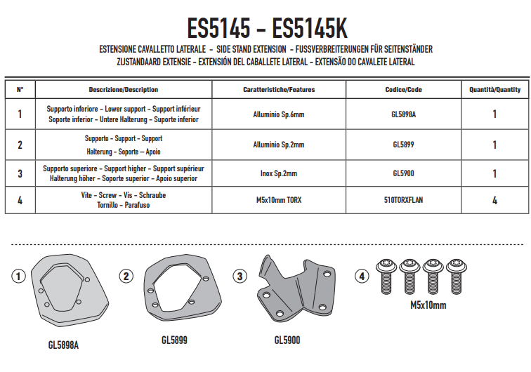 GIVI POSZERZENIE DODATKOWE STOPKI BMW F900GS 2024